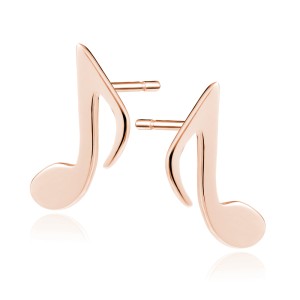 Cercei placati cu aur rose din argint nota muzicala DiAmanti Z1759ERG-DIA (Argint 925‰ 0,7 g.)
